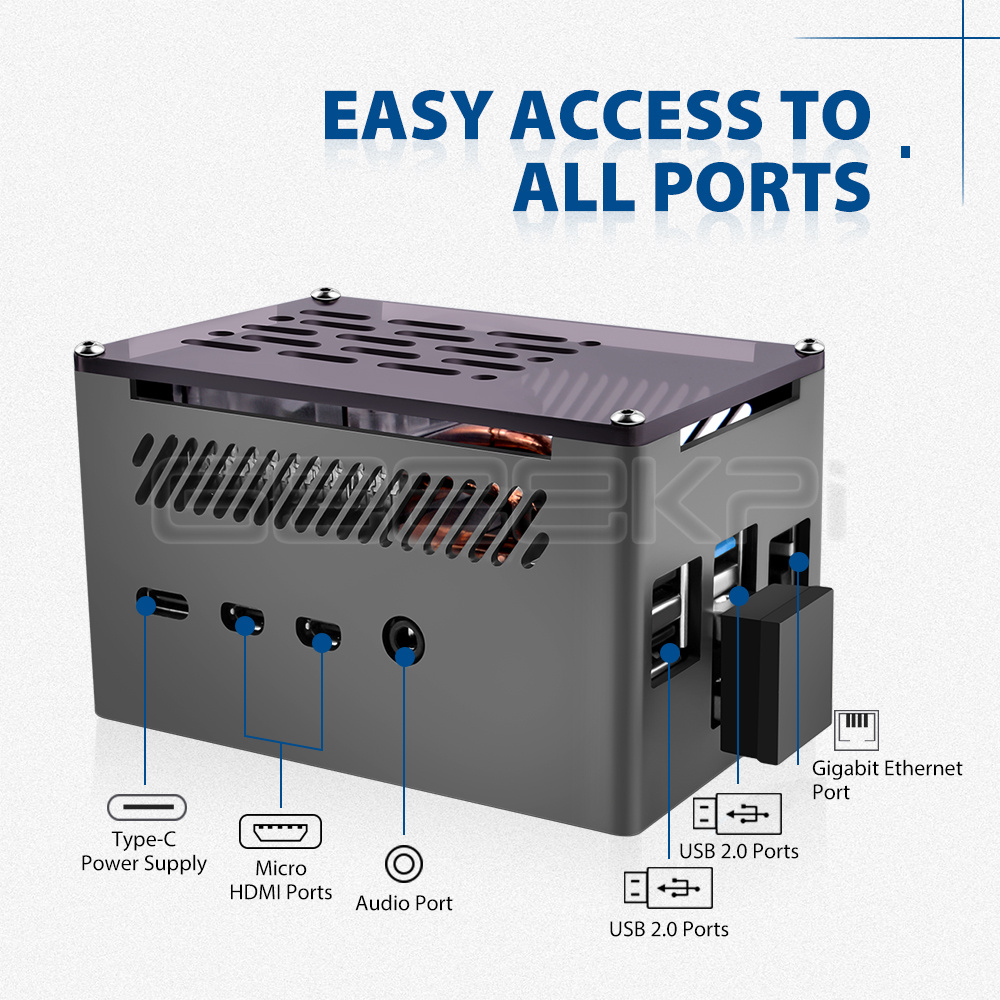 Geeekki Cangkang Hitam Casing  - Argon One V3 M.2 Nvme Case ulasan dan harga